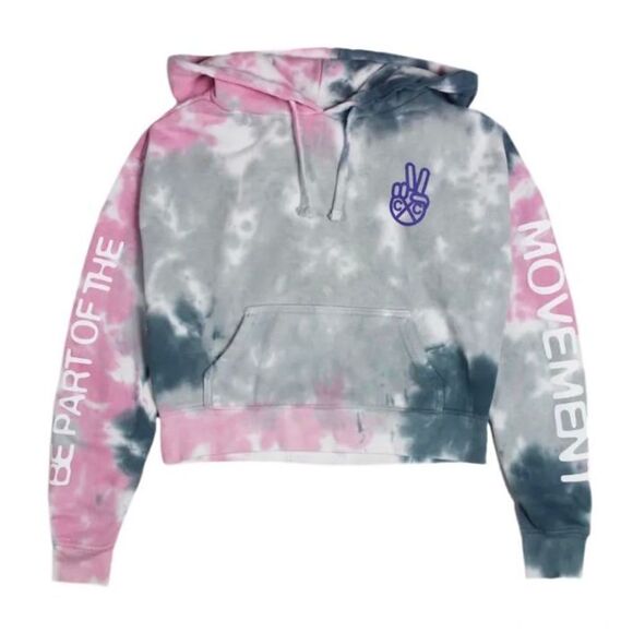 Cross Colours Be Part Of The Movement Cropped Hoodie - Picture 1 of 11